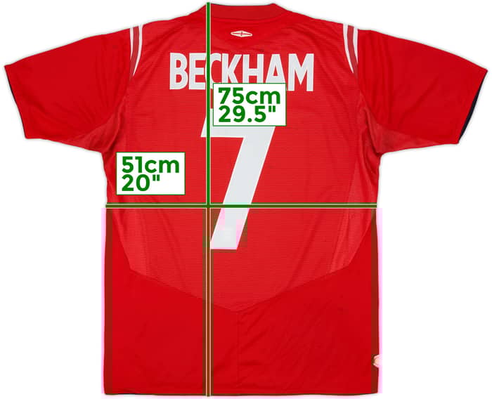 2004-06 England Away Shirt Beckham #7 - 7/10 - (M)