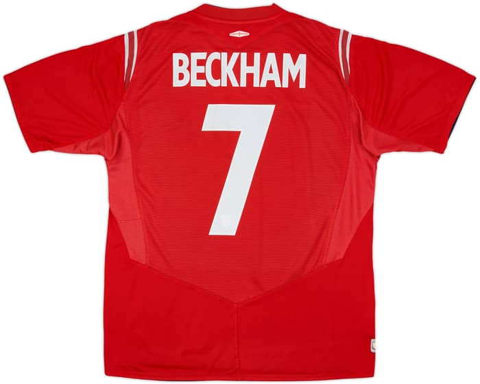 2004-06 England Away Shirt Beckham #7 - 6/10 - (L)