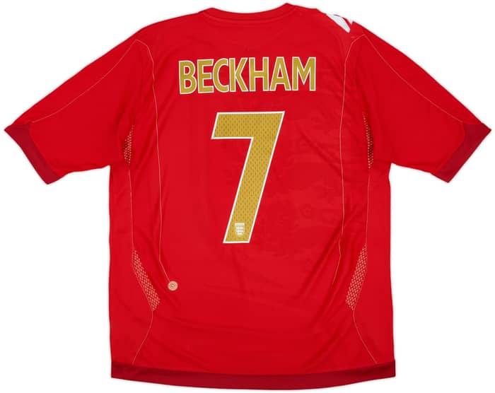 2006-08 England Away Shirt Beckham #7 - 6/10 - (L)