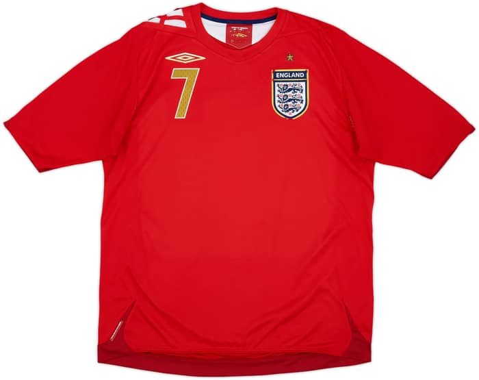 2006-08 England Away Shirt Beckham #7 - 6/10 - (L)