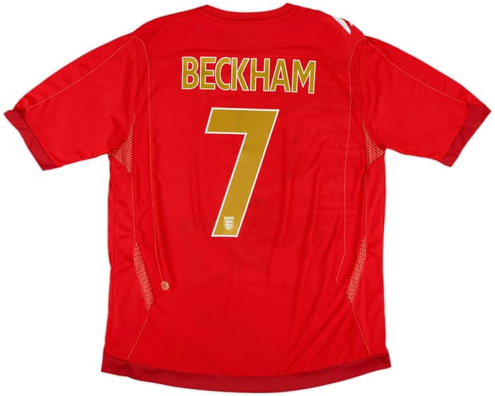 2006-08 England Away Shirt Beckham #7 - 6/10 - (XL)
