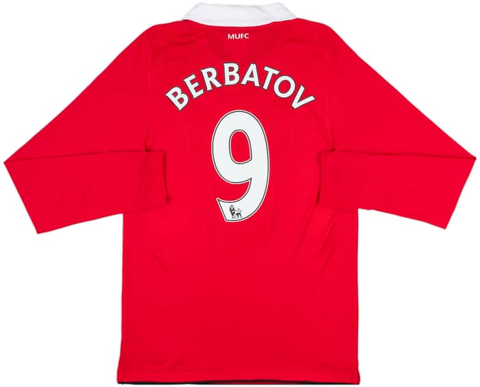 2010-11 Manchester United Home L/S Shirt Berbatov #9 - 9/10 - (S)