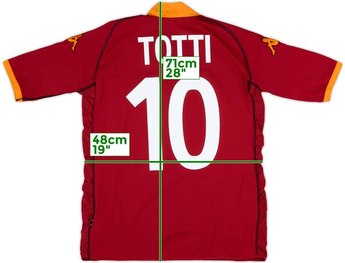 2002-03 Roma Home Shirt Totti #10 - 8/10 - (L)
