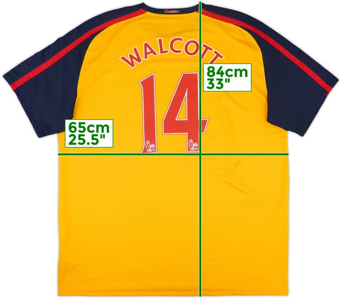 2008-09 Arsenal Away Shirt Walcott #14 - 7/10 - (XXL)