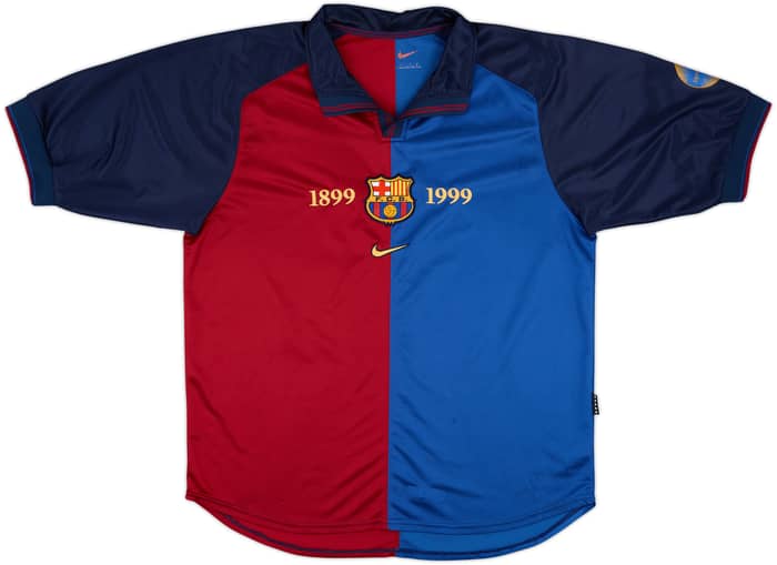 1999-00 Barcelona Centenary Home Shirt Guardiola #4 - 7/10 - (L)