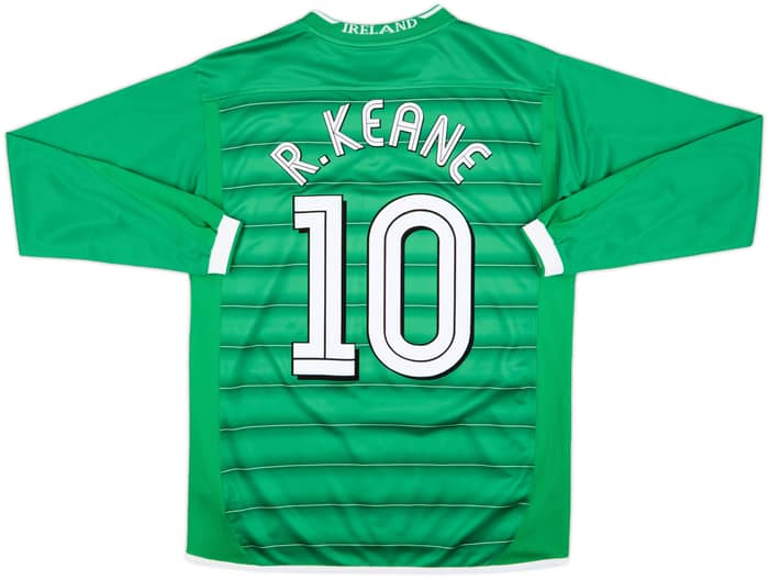 2003-04 Ireland Home L/S Shirt R.Keane #10 - 8/10 - (M)