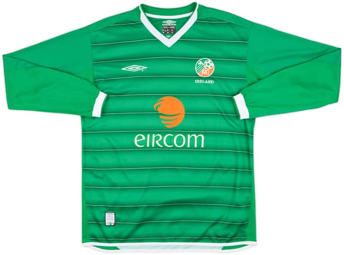 2003-04 Ireland Home L/S Shirt R.Keane #10 - 8/10 - (M)
