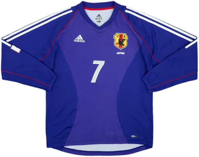 2002-04 Japan Authentic Home L/S Shirt Nakata #7 - 8/10 - (L)