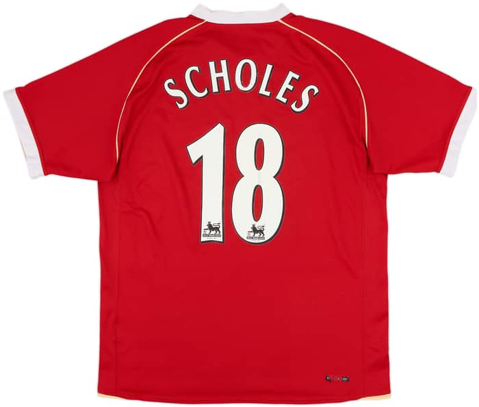 2006-07 Manchester United Home Shirt Scholes #18 - 7/10 - (M)