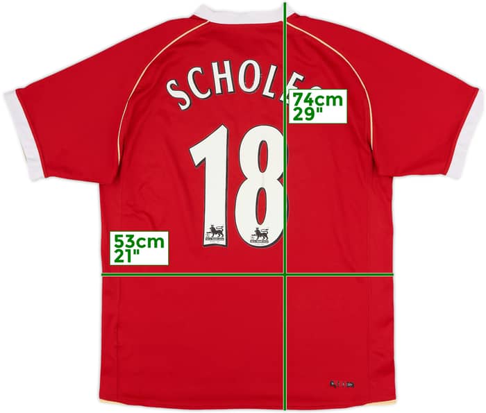 2006-07 Manchester United Home Shirt Scholes #18 - 7/10 - (M)