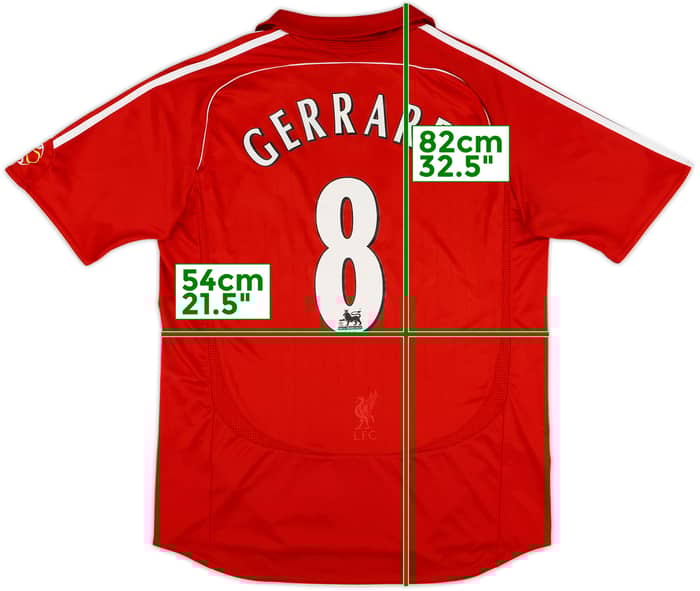 2006-08 Liverpool Home Shirt Gerrard #8 - 6/10 - (L)