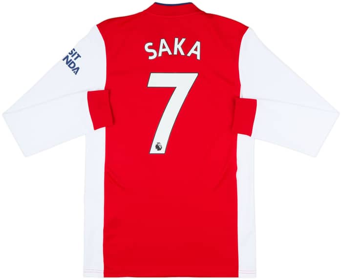 2021-22 Arsenal Home L/S Shirt Saka #7 - 10/10 - (S)
