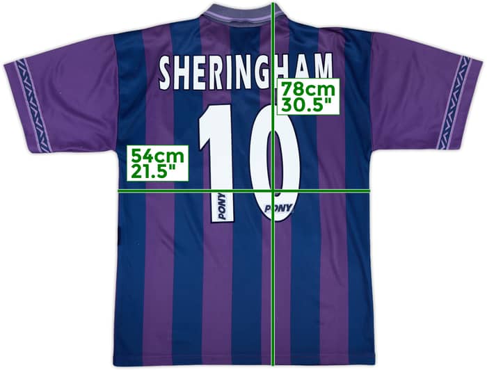 1995-97 Tottenham Away Shirt Sheringham #10 - 8/10 - (S)