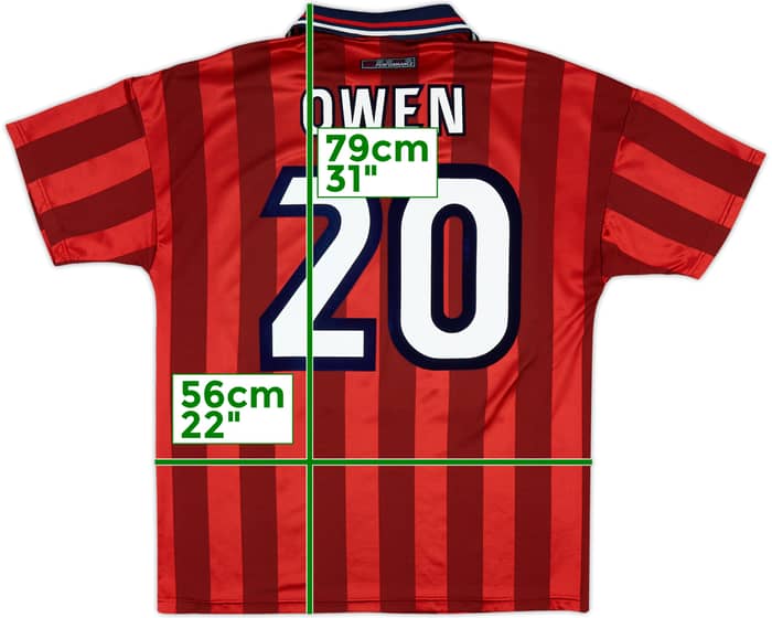 1997-99 England Away Shirt Owen #20 - 8/10 - (L)