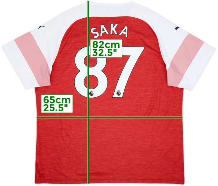 2018-19 Arsenal Home Shirt Saka #87 - 8/10 - (3XL)
