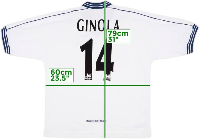 1997-99 Tottenham Home Shirt Ginola #14 - 6/10 - (XL)