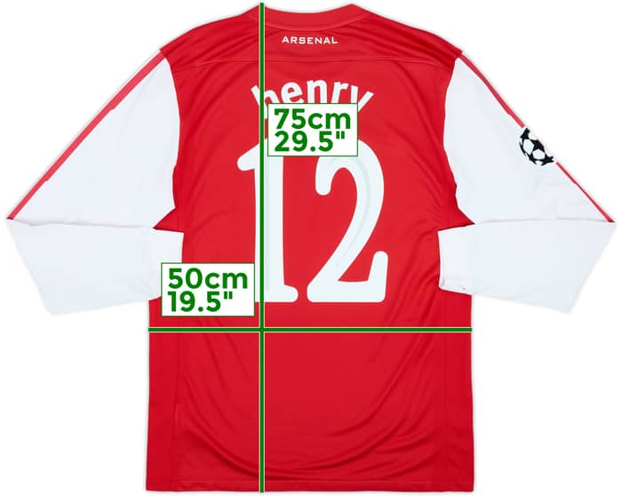 2011-12 Arsenal Home L/S Shirt Henry #12 - 8/10 - (M)