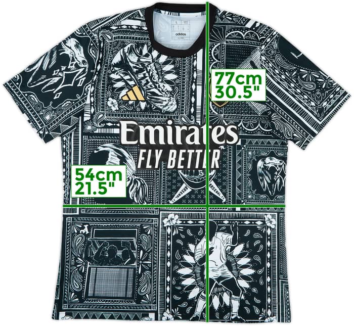 2023-24 Arsenal adidas x Ian Wright Pre-Match Shirt - 9/10 - (L)