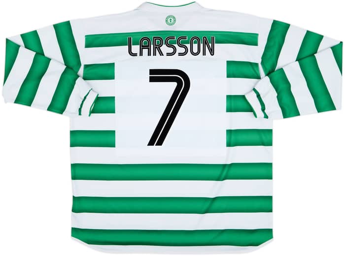 2003-04 Celtic Home L/S Shirt Larsson #7 - 8/10 - (XXL)