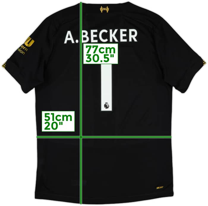 2019-20 Liverpool GK S/S Shirt A.Becker #1 - 7/10 - (M)