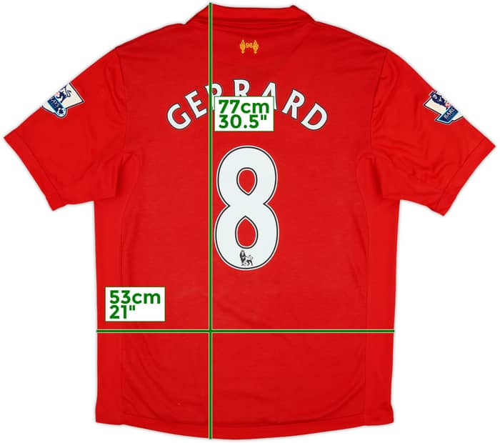 2012-13 Liverpool Home Shirt Gerrard #8 - 9/10 - (L)
