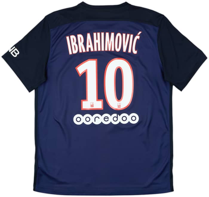 2015-16 Paris Saint-Germain Home Shirt Ibrahimovic #10 - 9/10 - (L)