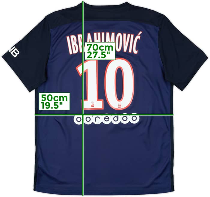 2015-16 Paris Saint-Germain Home Shirt Ibrahimovic #10 - 9/10 - (L)