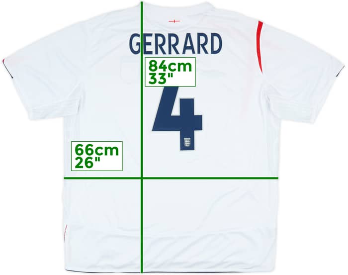 2005-07 England Home Shirt Gerrard #4 - 8/10 - (3XL)