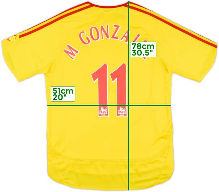 2006-07 Liverpool Away Shirt M Gonzalez #11 - 8/10 - (M)