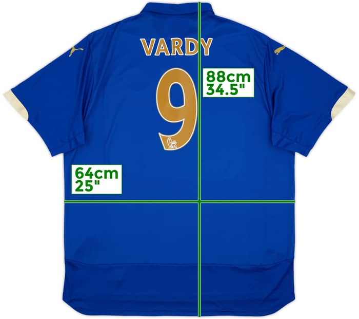 2014-15 Leicester Home Shirt Vardy #9 - 7/10 - (3XL)