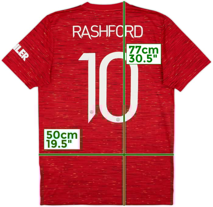 2020-21 Manchester United Home Shirt Rashford #10 - 7/10 - (M)