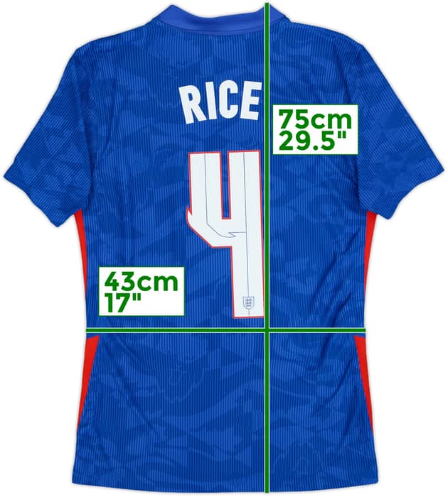 2020-21 England Authentic Away Shirt Rice #4 - 10/10 - (S)