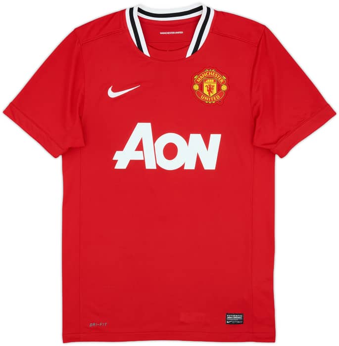 2011-12 Manchester United Home Shirt Jones #4 - 8/10 - (S)