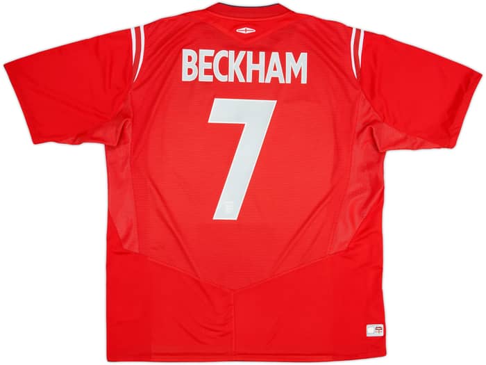 2004-06 England Away Shirt Beckham #7 - 6/10 - (XL)