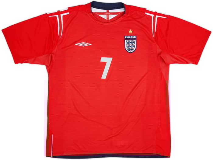 2004-06 England Away Shirt Beckham #7 - 6/10 - (XL)