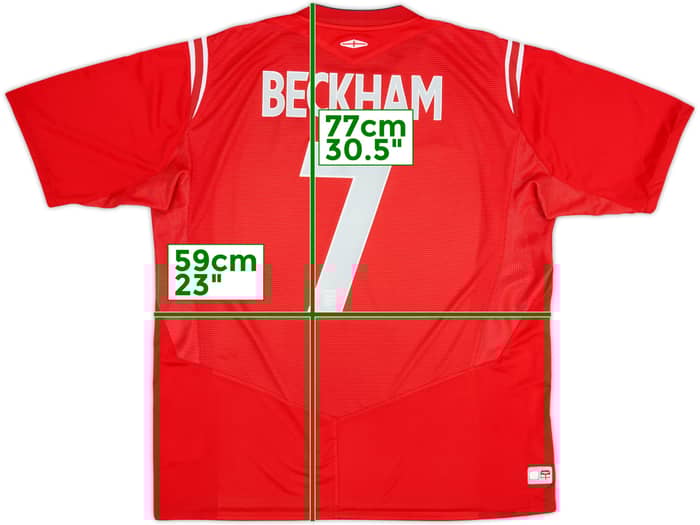 2004-06 England Away Shirt Beckham #7 - 6/10 - (XL)