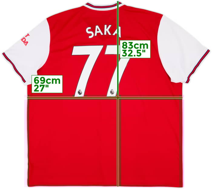 2019-20 Arsenal Home Shirt Saka #77 - 8/10 - (3XL)