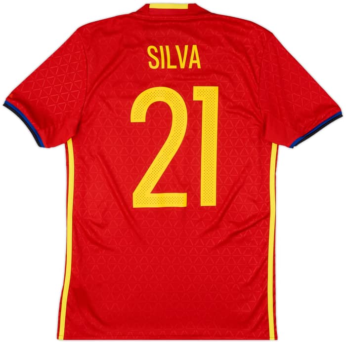 2016-17 Spain Home Shirt Silva #21 - 10/10 - (S)