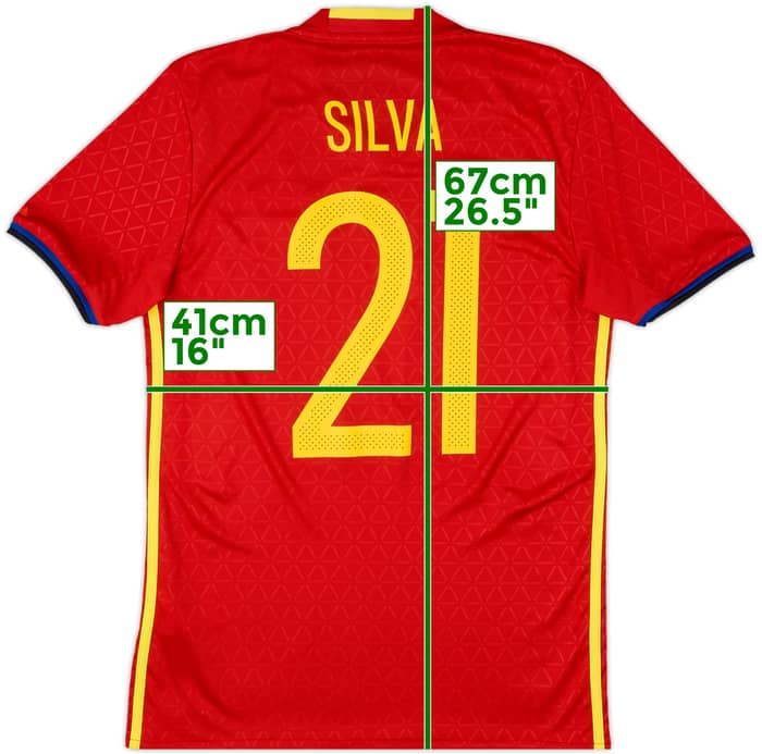 2016-17 Spain Home Shirt Silva #21 - 10/10 - (S)
