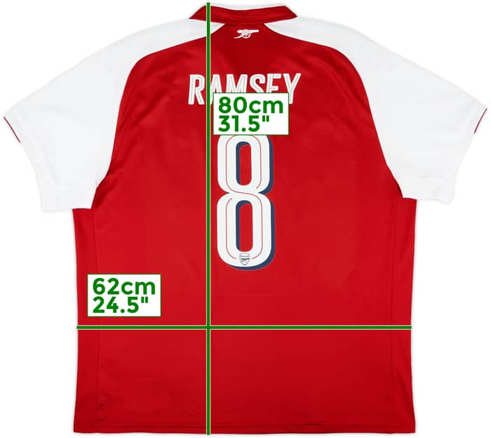 2017-18 Arsenal Home Shirt Ramsey #8 - 9/10 - (XXL)