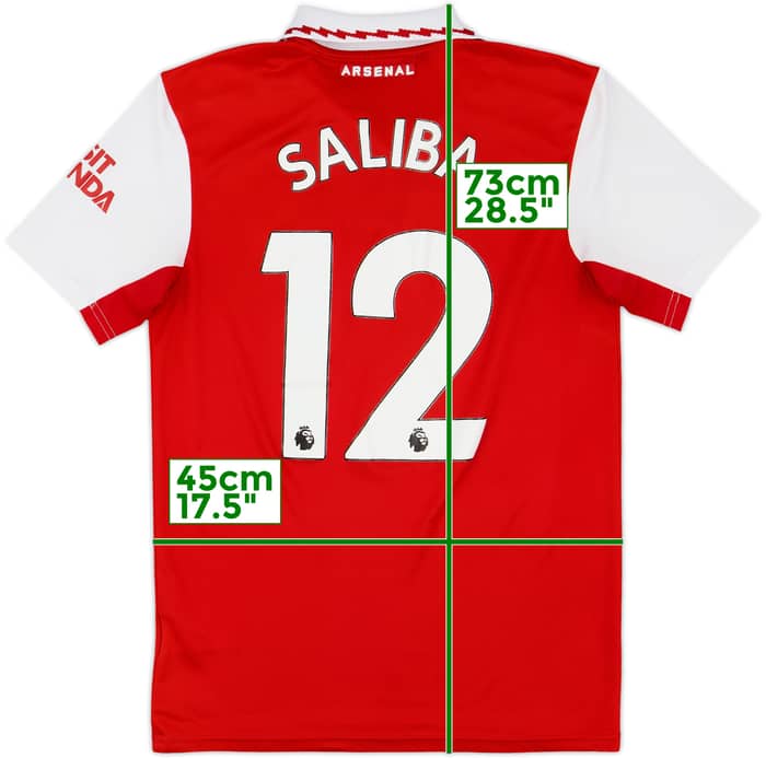 2022-23 Arsenal Home Shirt Saliba #12 - 7/10 - (S)