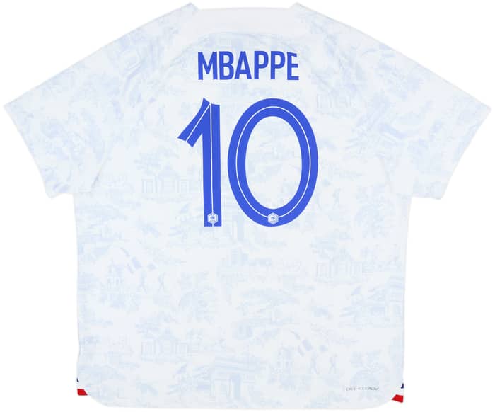2022-23 France Authentic Away Shirt Mbappe #10 - 10/10 - (XXL)