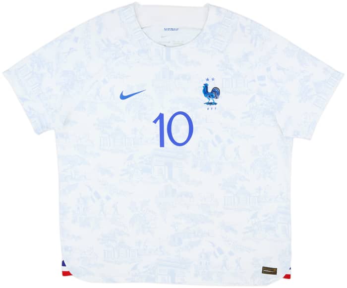 2022-23 France Authentic Away Shirt Mbappe #10 - 10/10 - (XXL)