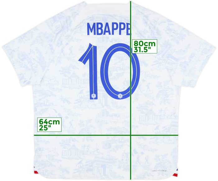 2022-23 France Authentic Away Shirt Mbappe #10 - 10/10 - (XXL)