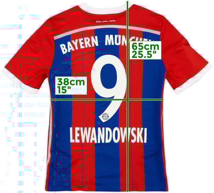 2014-15 Bayern Munich Home Shirt Lewandowski #9 - 6/10 - (L.Boys)