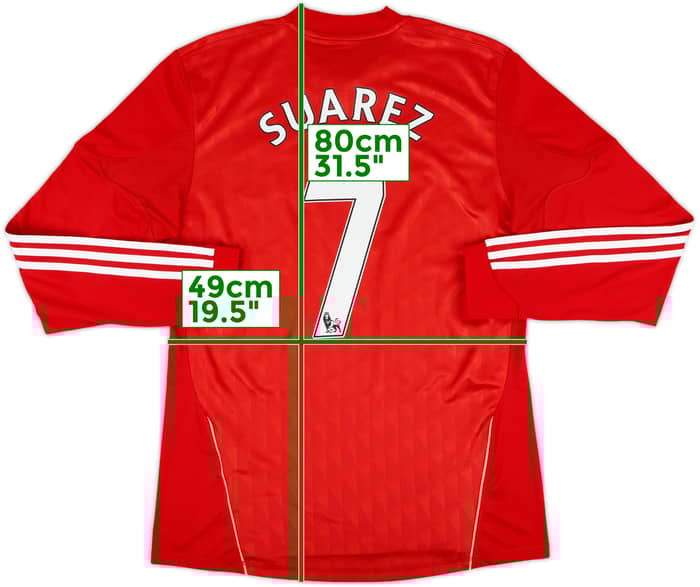 2010-12 Liverpool Home L/S Shirt Suarez #7 - 6/10 - (M)
