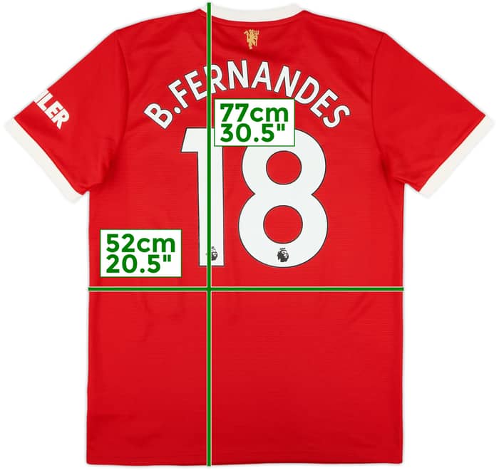2021-22 Manchester United Home Shirt B.Fernandes #18 - 9/10 - (M)