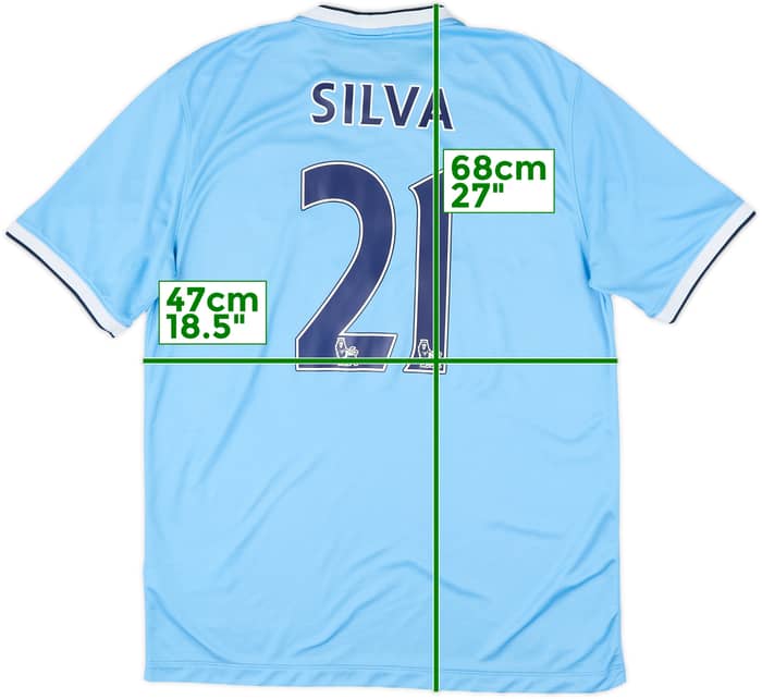 2013-14 Manchester City Home Shirt Silva #21 - 10/10 - (L)