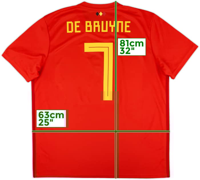 2018-19 Belgium Home Shirt De Bruyne #7 - 10/10 - (XL)