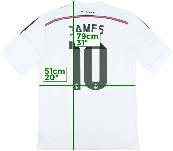 2014-15 Real Madrid Home Shirt James #10 - 7/10 - (L)